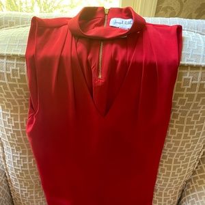 Joseph Ribcoff red tank with gold zipper in back